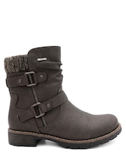 Pavers Grey Warm Lined Zip Up Ankle Boots - Image 4 of 6