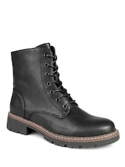 Pavers Black Lace Up Ankle Boots With Warm Lining - Image 3 of 6
