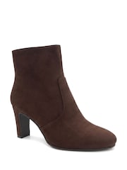 Pavers Brown Block Heeled Ankle Boots - Image 2 of 6