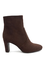 Pavers Brown Block Heeled Ankle Boots - Image 3 of 6