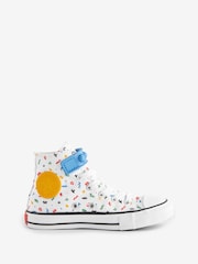 Converse White/Blue Chuck Taylor All-Star Bubble Strap 1V Trainers - Image 1 of 18