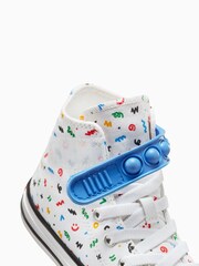 Converse White/Blue Chuck Taylor All-Star Bubble Strap 1V Trainers - Image 16 of 18