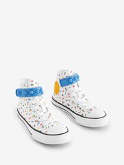 Converse White/Blue Chuck Taylor All-Star Bubble Strap 1V Trainers - Image 3 of 18