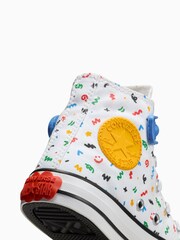 Converse White/Blue Chuck Taylor All-Star Bubble Strap 1V Trainers - Image 7 of 18