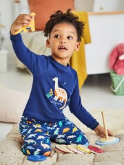 JoJo Maman Bébé Dinosaur Kids' Glow-in-the-Dark Pyjamas - Image 4 of 4