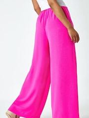 Roman Pink Petite Wide Leg Elasticated Trousers - Image 2 of 5