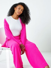 Roman Pink Petite Wide Leg Elasticated Trousers - Image 4 of 5