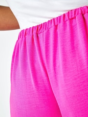 Roman Pink Petite Wide Leg Elasticated Trousers - Image 5 of 5
