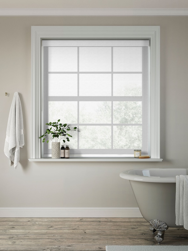 White Fog Morcombe Sheer Made to Measure Roller Blind - Image 2 of 6