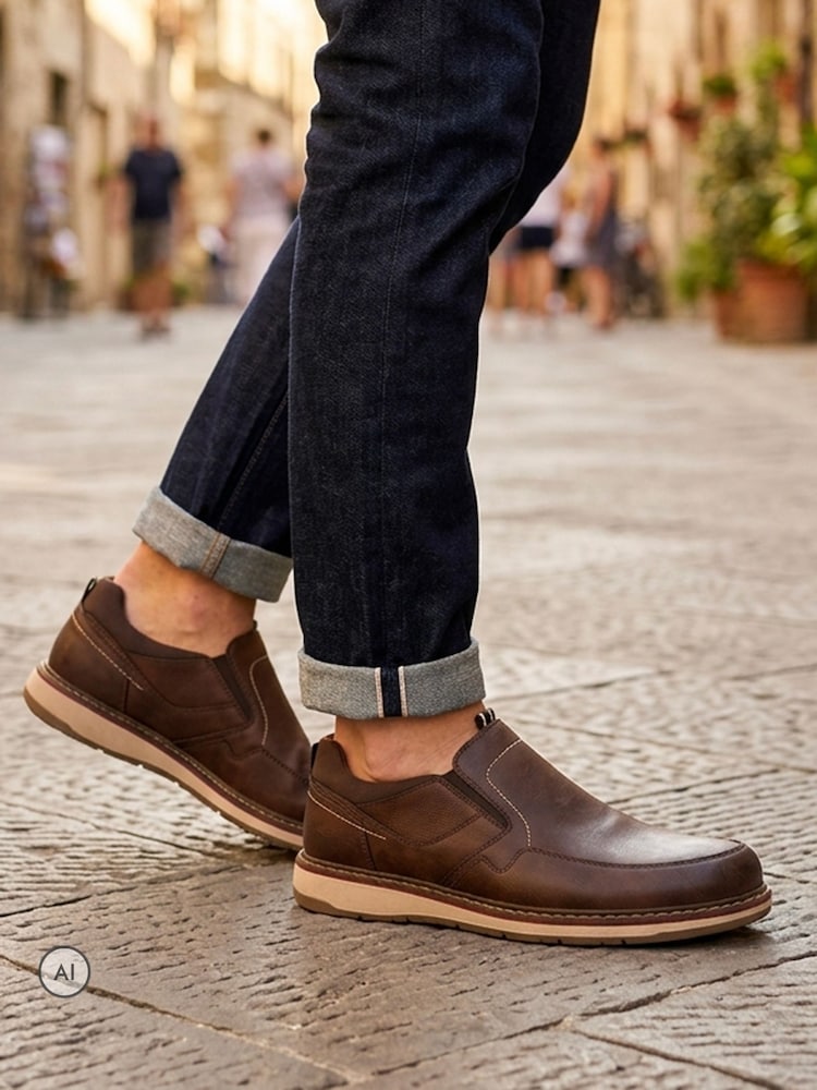 Pavers Brown Casual Laceless Slip On Shoes - Image 1 of 6 Pavers Brown Casual Laceless Slip On Shoes - Image 1 of 6