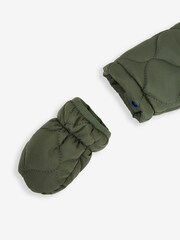 JoJo Maman Bébé Khaki Boys' Quilted Pramsuit - Image 4 of 5