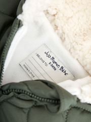 JoJo Maman Bébé Khaki Boys' Quilted Pramsuit - Image 5 of 5