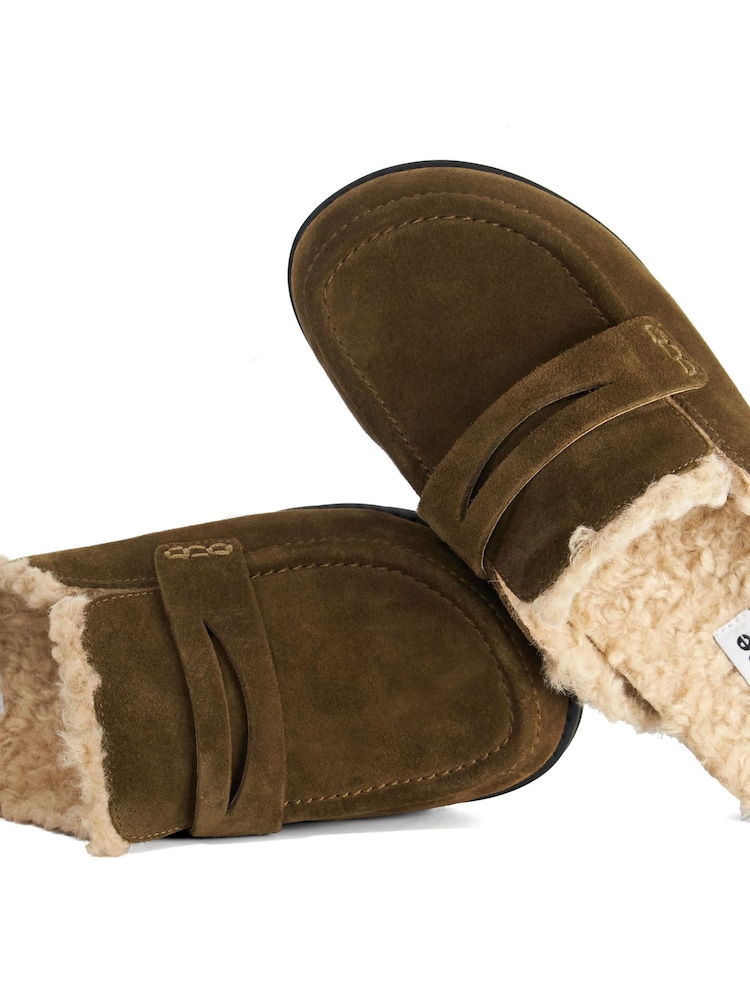 Yaşıl - Dune London Qızılı Astarlı Arxasız Loafers - 5şəkildən 5 şəkil