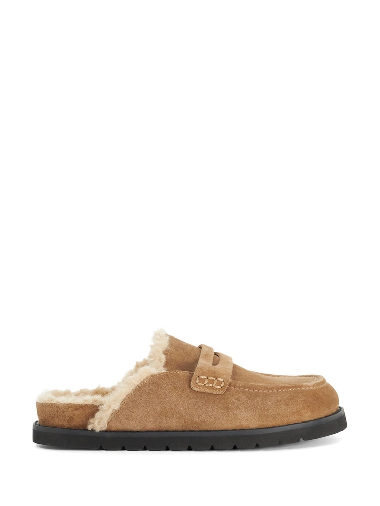 Təbii - Dune London Qızılı Astarlı Arxasız Loafers - 6şəkildən 2 şəkil