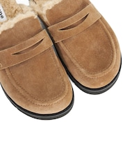 Təbii - Dune London Qızılı Astarlı Arxasız Loafers - 6şəkildən 6 şəkil