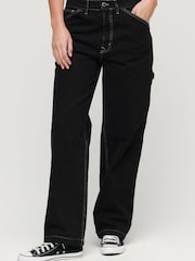Superdry Black Contrast Carpenter Jeans - Image 1 of 6