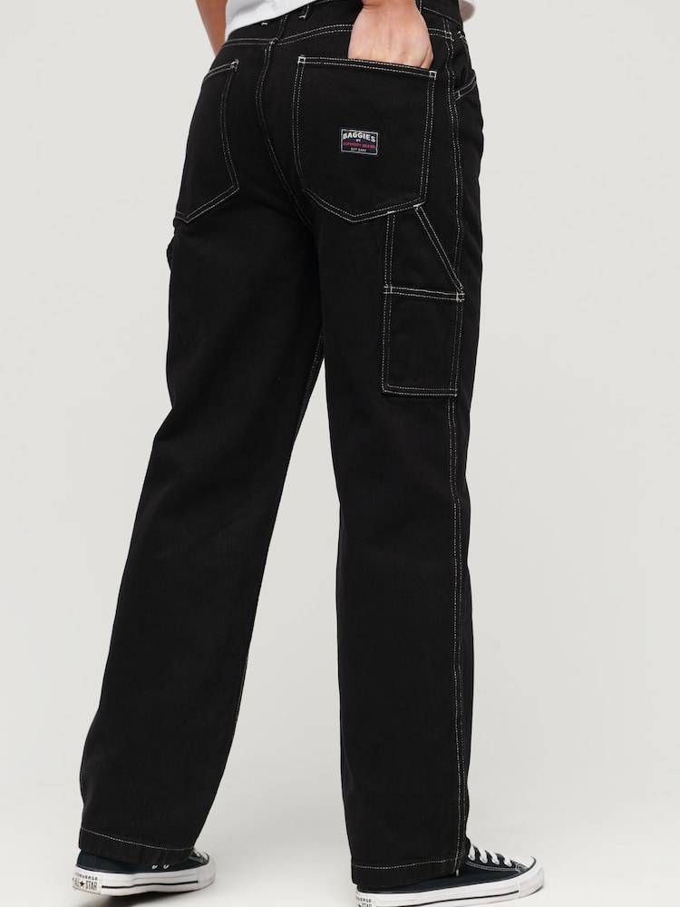 Superdry Black Contrast Carpenter Jeans - Image 2 of 6