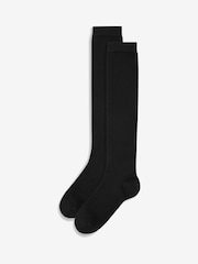 Black Modal Blend Knee High Socks 2 Pack - Image 1 of 3