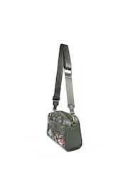 Pavers Green Floral Adjustable Strap Multi Pocket Cross-Body Bag - Image 3 of 6