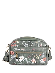 Pavers Green Floral Adjustable Strap Multi Pocket Cross-Body Bag - Image 4 of 6