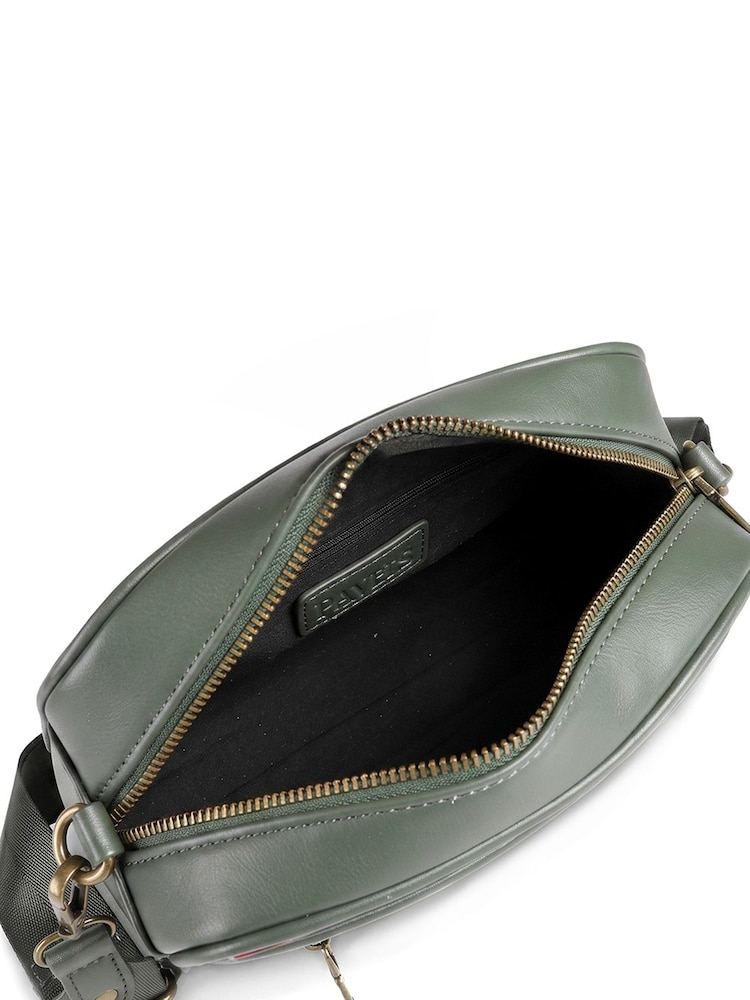 Pavers Green Floral Adjustable Strap Multi Pocket Cross-Body Bag - Image 6 of 6 Pavers Green Floral Adjustable Strap Multi Pocket Cross-Body Bag - Image 6 of 6