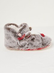 FatFace Brown Ruby Reindeer Slipper Boots - Image 1 of 5