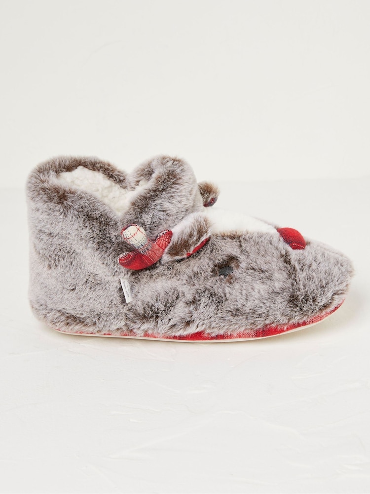 FatFace Brown Ruby Reindeer Slipper Boots - Image 1 of 5