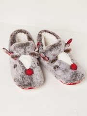 FatFace Brown Ruby Reindeer Slipper Boots - Image 2 of 5