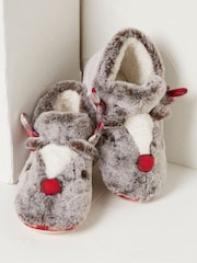 FatFace Brown Ruby Reindeer Slipper Boots - Image 3 of 5