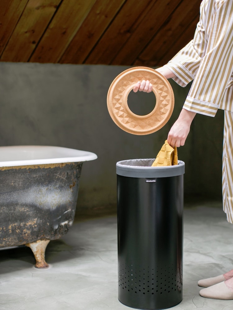 Brabantia Matt Black 35L Cork Lid Laundry Bin - Image 1 of 4
