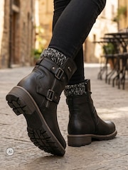 Pavers Black Warm Lined Zip Up Ankle Boots - Image 1 of 6
