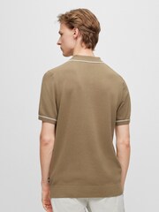 BOSS Green Zip Neck Knitted Polo Shirt - Image 2 of 5