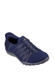 Skechers Blue Breathe Easy Roll Slip In With Me Wide Fit Trainers - Image 3 of 5