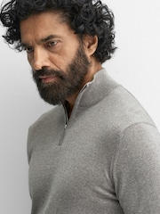 Oliver Sweeney Curragh Mole Wool Quarter Zip Jumper - Image 3 of 6
