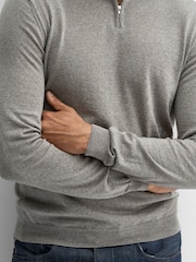 Oliver Sweeney Curragh Mole Wool Quarter Zip Jumper - Image 4 of 6