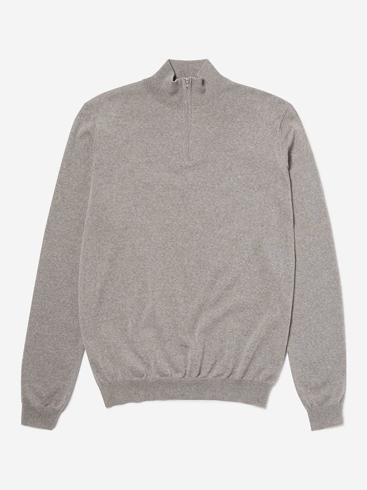 Oliver Sweeney Curragh Mole Wool Quarter Zip Jumper - Image 6 of 6