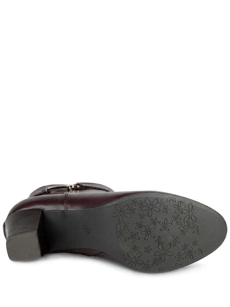 Burgundy Punainen - Pavers Smart Block Heel Ankle Boots With Buckle Detail - Kuva 6 / 6 Burgundy Punainen - Pavers Smart Block Heel Ankle Boots With Buckle Detail - Kuva 6 / 6
