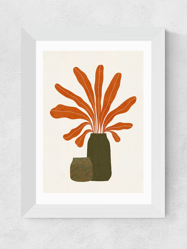 East End Prints Natural Two Green Vases and Orange Plant by Alisa Galitsyna - Image 3 of 3