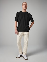 Black Vertical Texture Relaxed Fit T-Shirt - Image 2 of 8