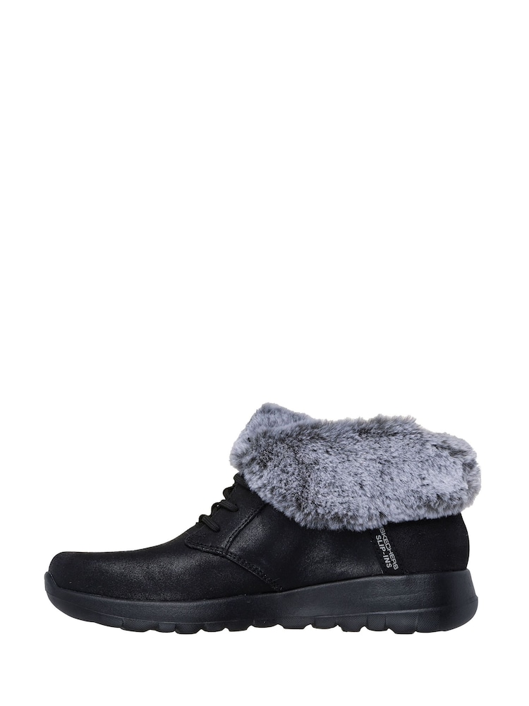 Skechers Black On The Go Joy Cozy Charm Slip-In Boots - Image 2 of 5