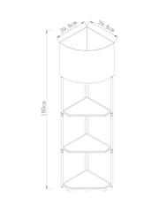 Brown Corner Wood Shelf Floor Lamp - Image 4 of 7