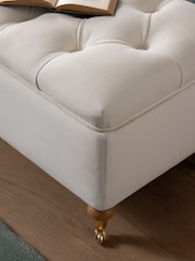 Laura Ashley Annaly Velvet Oyster Ropsley Storage Ottoman Bench - Image 3 of 7