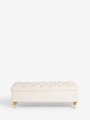 Laura Ashley Annaly Velvet Oyster Ropsley Storage Ottoman Bench - Image 4 of 7