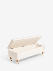 Laura Ashley Annaly Velvet Oyster Ropsley Storage Ottoman Bench - Image 5 of 7