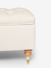 Laura Ashley Annaly Velvet Oyster Ropsley Storage Ottoman Bench - Image 6 of 7