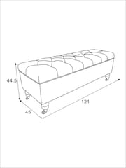 Laura Ashley Annaly Velvet Oyster Ropsley Storage Ottoman Bench - Image 7 of 7