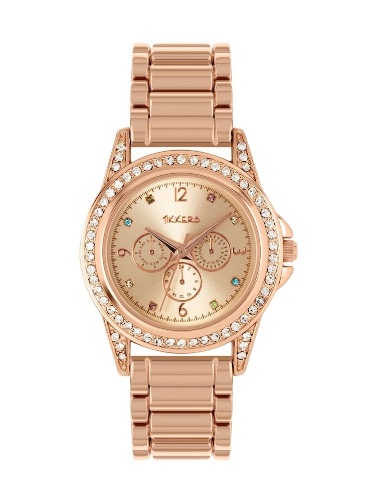 Peers Hardy Girls Rose Gold Tone Tikkers Metal Bracelet Multicoloured Stone Dial Watch - Image 1 of 7