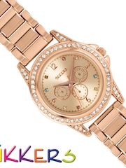 Peers Hardy Girls Rose Gold Tone Tikkers Metal Bracelet Multicoloured Stone Dial Watch - Image 4 of 7