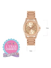Peers Hardy Girls Rose Gold Tone Tikkers Metal Bracelet Multicoloured Stone Dial Watch - Image 5 of 7