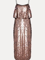 Phase Eight Metallic Myka Bronze Sequin Tiered Dress - Image 7 of 7